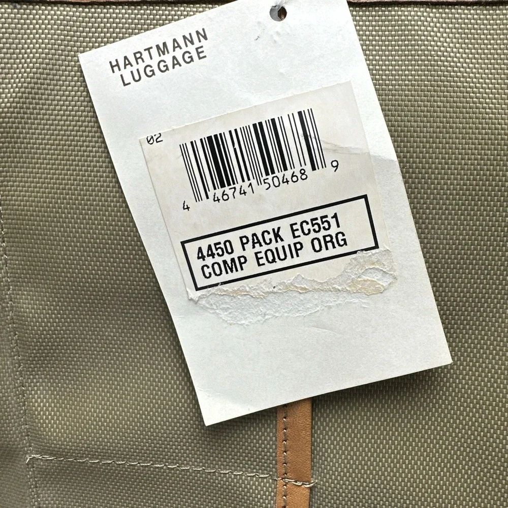 Hartmann Luggage - Computer Sleeve - Khaki/Olive - Tan Leather Trim - 14x9 3/4‎